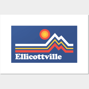 Ellicottville NY Retro Vintage Mountain Posters and Art